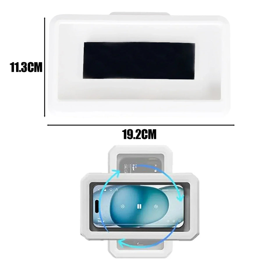 Waterproof Wall Mount Phone Holder 360° Rotatable Smartphone Storage Case Portable Phone Bracket for Bathroom Kitchen Daily Use