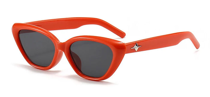 Star Cat Eye Sunglasses Women Vintage Solid shades UV400